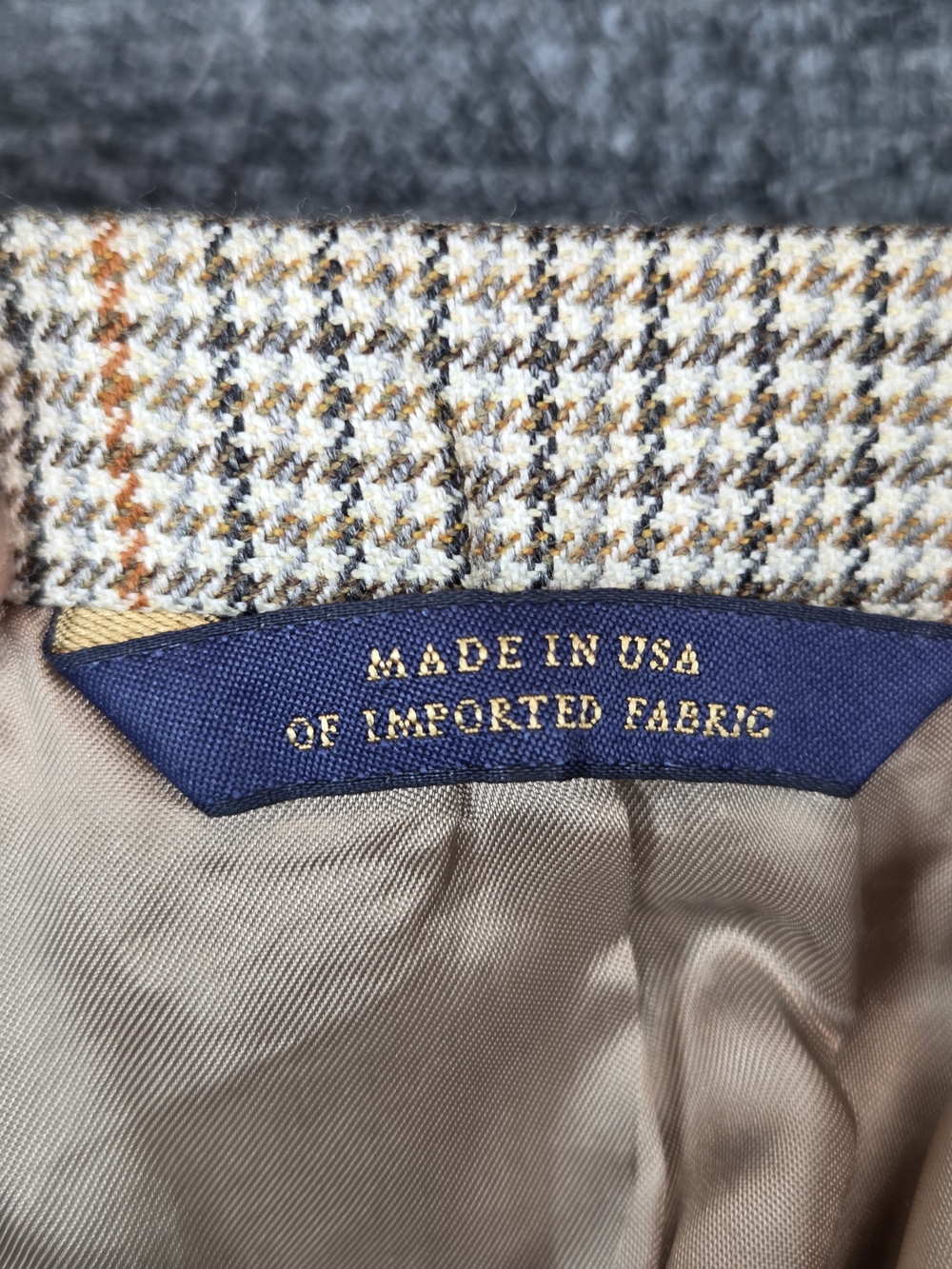 Brooks Brothers Men's 40S‎ Wool Houndstooth Blazer - Tan & Brown - Picture 12 of 12